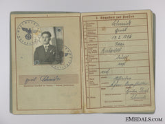 The Wehrpass Of Emil Schmitz; Iron Cross Recipient