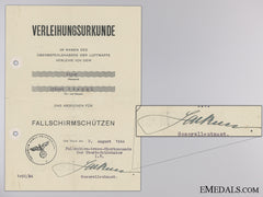 Three Award Documents To The 2Nd Fallschirmj¡_Ger Korps