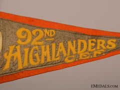A Rare 92Nd Highlanders Cef Pennant