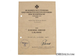 Four Award Documents - Gefreiten 7./G.r.67