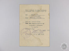 Germany, Heer. A Collection Of Documents, Including German Cross In Silver Award Document, To Major Alfred Dorrong