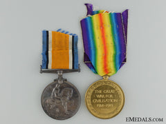 A 1St War Medal Pair To Captain Johnson; Canadian Army Medical Corps