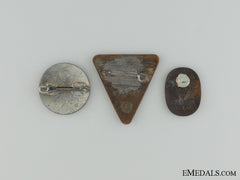 Three Enameled Pins & Badges