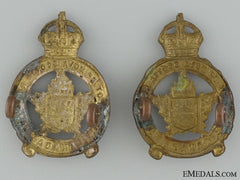 Wwi 1St Depot Battalion; Nova Scotia Regiment Collar Pair