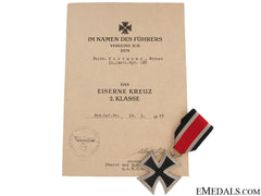 Iron Cross Second Class 1939 & Document