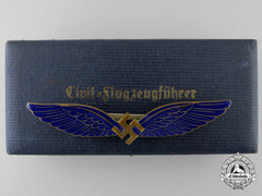 A Scarce Civilian Pilot's Badge By Juncker With Case