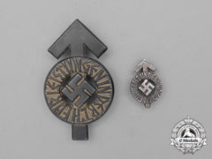 A Silver Grade Hj Proficiency Badge By Gustav Brehmer Of Markneukirchen With Miniature