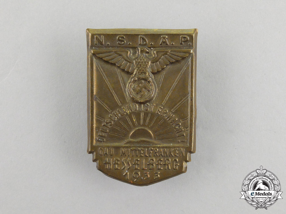 a1933_nsdap_hesselberg“_germany_has_woken”_celebration_badge_j_143
