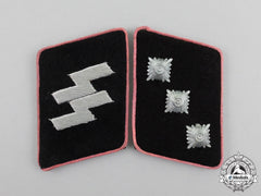 A Mint Pair Of Waffen-Ss Panzer Untersturmführer Rank Collar Tabs