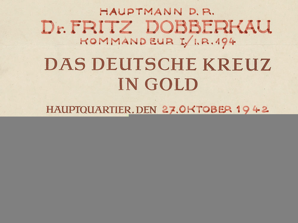an_award_document_for_german_cross_in_gold_to_hauptmann/_kommandeur_i./_i.r.194_j_396