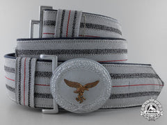 A Luftwaffe Officer's Brocade Dress Belt With Buckle; Named To Leutnant Schildt