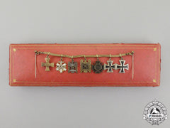 A First & Second War German Olympic Miniature Medal Group In Case