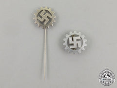 A Third Reich Period Daf (German Labour Front) Membership Stick Pin And Badge