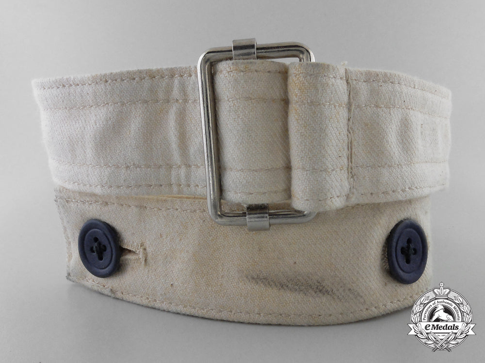 a_german_white_cloth_belt_with_slider_buckle_j_772