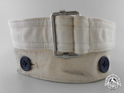 a_german_white_cloth_belt_with_slider_buckle_j_772