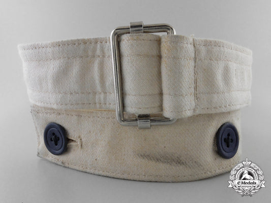 a_german_white_cloth_belt_with_slider_buckle_j_772