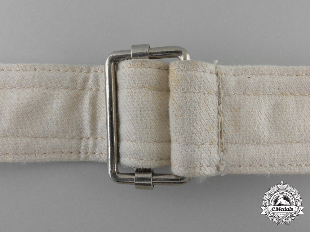 a_german_white_cloth_belt_with_slider_buckle_j_773