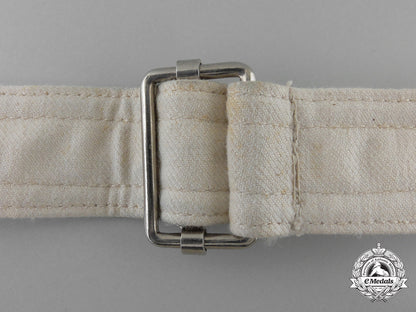 a_german_white_cloth_belt_with_slider_buckle_j_773