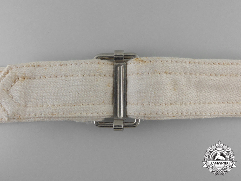 a_german_white_cloth_belt_with_slider_buckle_j_774