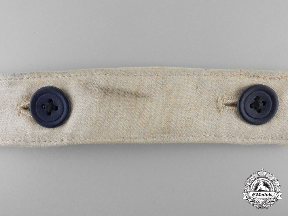 a_german_white_cloth_belt_with_slider_buckle_j_775