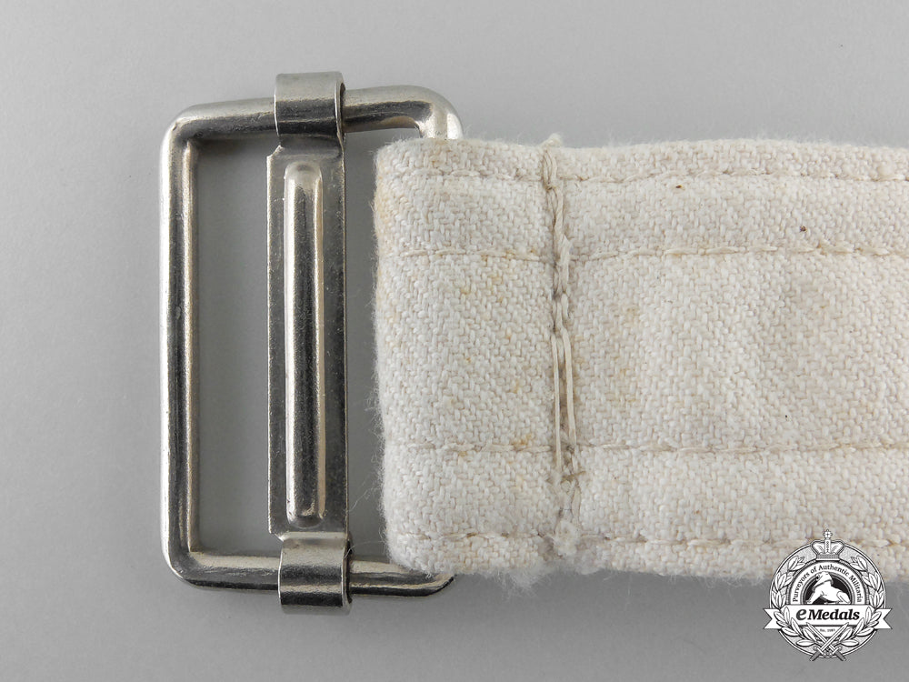a_german_white_cloth_belt_with_slider_buckle_j_778