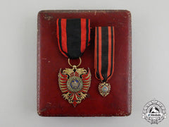 Albania, Italian Protectorate. An Order Of Skanderbeg, Knight Badge With Miniature, C.1941