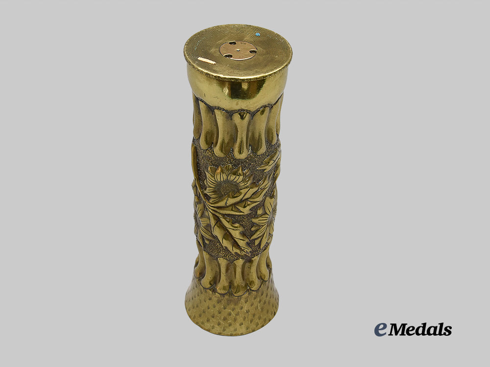 czechoslovakia._a_trench_art_brass_shell_with_sunflowers_e_medals__e_u24144_7