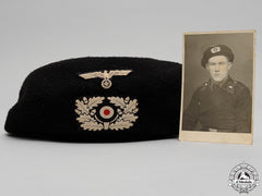 An Very Early & Extremely Rare Em/Nco's Black Panzer Beret (Schutzmütze)