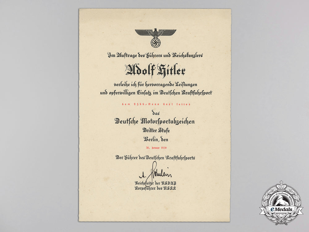 germany,_wehrmacht._a_scarce_motor_sport_badge_with_award_document;_published_example_k_385_2_1_1_1_1