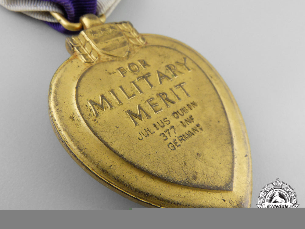an_american_second_war_purple_heart_to_julius_dubin;377_th_infantry_regiment_k_412