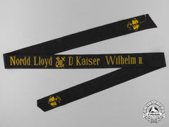A North German Lloyd (Aka Bremen Line) "D. Kaiser Wilhelm Ii" Tally Ribbon