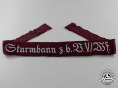Germany, Wehrmacht. A Scarce & Early Sturmbann Honor Cuff Title "Sturmbann Z. B. U. V/ W F"