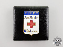 A French International Medical Association Of Notre-Dame Of Lourdes Badge, Cased