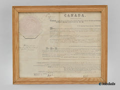 Canada, Commonwealth. A Framed Land Transfer Document To Richard Austin Bradley, 1874