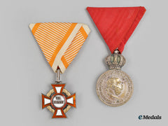 Austria, Imperial. A Military Merit Cross And Military Merit Medal