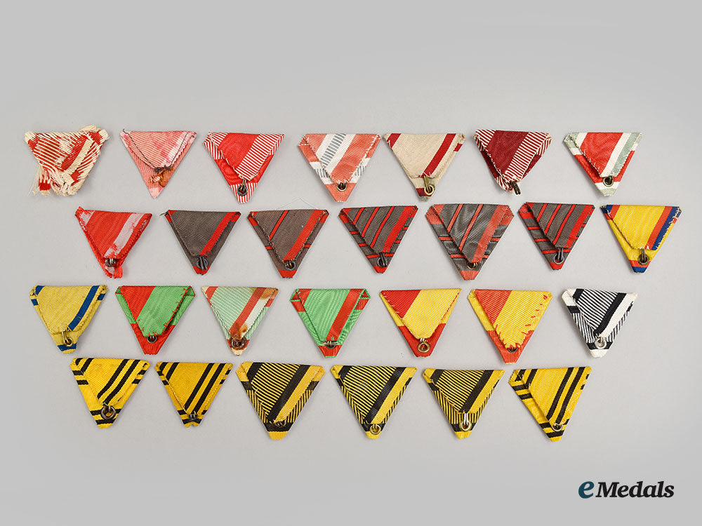Traingular Ribbons Austria, Imperial. A Lot Of Triangular Ribbons – eMedals