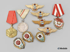 Russia, Hungary, Yugoslavia. A Lot Of Three Medals & Seven Badges