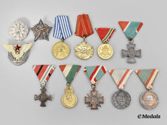Austria, Bulgaria, Hungary, Yugoslavia. A Lot Of Twelve Medals And Badges