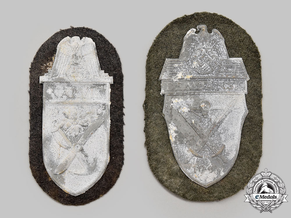 german,_wehrmacht._a_pair_of_campaign_shields,_relic_condition_l22_mnc0347_068