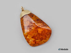 14K Gold Capped Amber Pendant