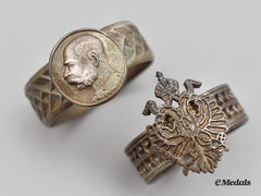 Austria, Imperial. Two First War Patriotic Rings