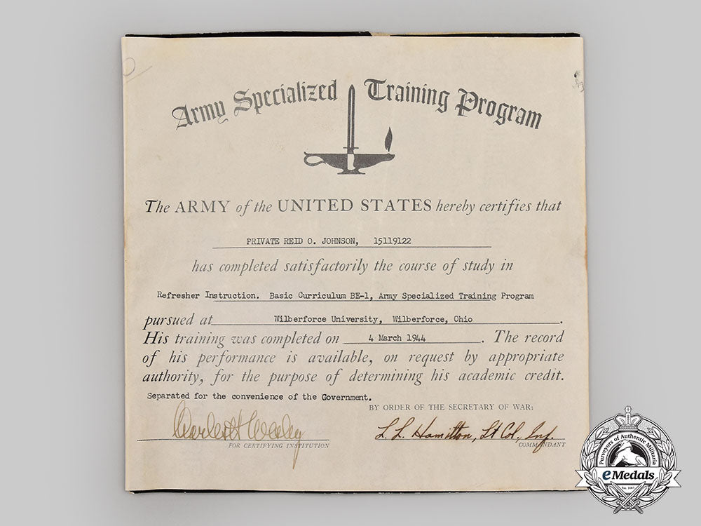 united_states._a_rare_buffalo_soldier_patch&_document_to_pte._reid_o_johnson1944_l22_mnc0632_413_1_1
