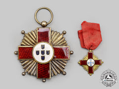 Portugal, Republic. A Portuguese Red Cross, I Class Cross, Ii Grade, Fullsize And Miniature