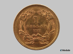 United States. A Gold "Indian Head" One Dollar Coin, 1861