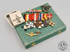 Spain, Spanish State. A Rare Blue Squadron Group With Distinguished Spanish Civil War Service & Luftwaffe Badge
