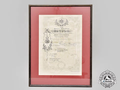 Germany, Ss. A Rare Award Document For An Order Of The Yugoslav Crown, I Class, To Reichsführer-Ss Heinrich Himmler