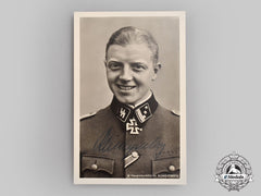 Germany, Ss. A Rare Signed Postcard Of Ss-Hauptsturmführer Fritz Klingenberg