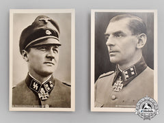 Germany, Ss. A Pair Of Postcards Depicting Waffen-Ss Knight’s Cross Winners