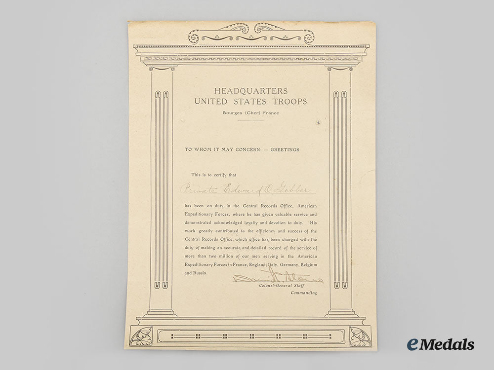 united_states._a_first_war_aef_group_attributed_to_private_edward_o._gibber,_company_d,_central_records_office,_general_headquarters_l22_mnc1199_029