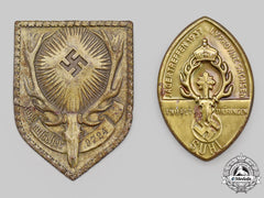 Germany, Third Reich. A Pair Of German Hunting Association Badges